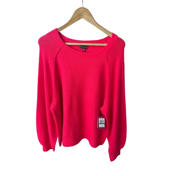 NWT Vince Camuto Hot Pink Sweater -‎ Size L - Picture 1 of 6